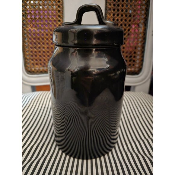 NWT Rae Dunn Halloween Dead Man's Bones Canister Black Orange - Picture 6 of 12